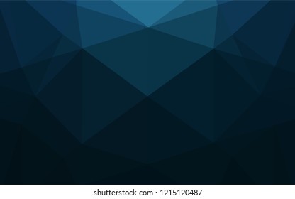 Dark BLUE vector hexagon mosaic texture. A sample with polygonal shapes. The polygonal design can be used for your web site.