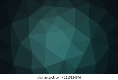 Dark BLUE vector hexagon mosaic cover. Brand new colored illustration in blurry style with gradient. Triangular pattern for your business design.
