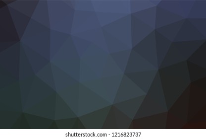 Dark BLUE vector hexagon mosaic template. Glitter abstract illustration with an elegant design. The template can be used as a background for cell phones.