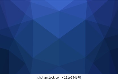 Dark BLUE vector hexagon mosaic template. Shining illustration, which consist of triangles. Brand new design for your business.