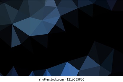 Dark BLUE vector hexagon mosaic texture. Geometric illustration in Origami style with gradient.  Brand new style for your business design.