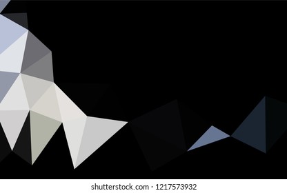 Dark BLUE vector hexagon mosaic cover. Brand new colored illustration in blurry style with gradient. Triangular pattern for your business design.