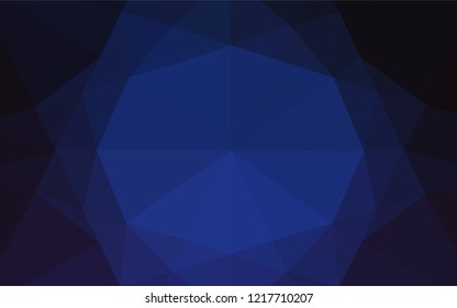 Dark BLUE vector hexagon mosaic cover. A completely new color illustration in a vague style. A new texture for your design.
