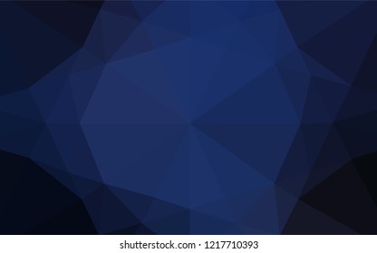 Dark BLUE vector hexagon mosaic template. A vague abstract illustration with gradient. The textured pattern can be used for background.