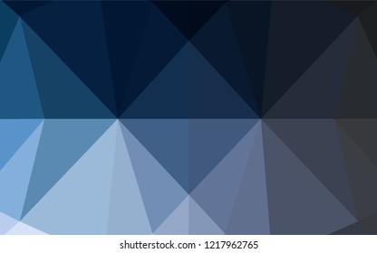 Dark BLUE vector hexagon mosaic template. Brand new colored illustration in blurry style with gradient. The elegant pattern can be used as part of a brand book.