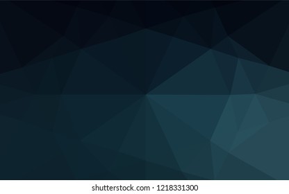 Dark BLUE vector hexagon mosaic template. Brand new colored illustration in blurry style with gradient. The best triangular design for your business.