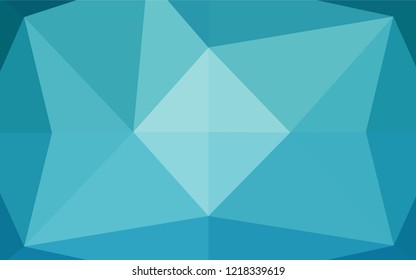 Dark BLUE vector hexagon mosaic template. Colorful abstract illustration with gradient. Triangular pattern for your business design.