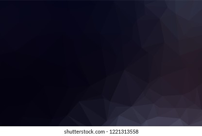 Dark BLUE vector hexagon mosaic cover. An elegant bright illustration with gradient. Triangular pattern for your business design.