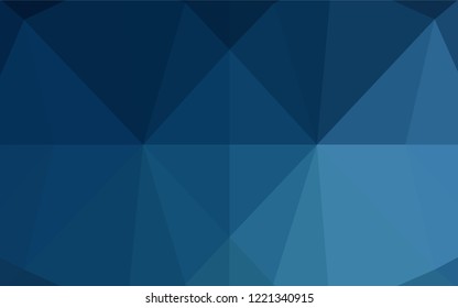 Dark BLUE vector hexagon mosaic cover. Modern geometrical abstract illustration with gradient. The textured pattern can be used for background.
