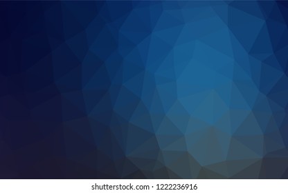 Dark BLUE vector hexagon mosaic cover. Modern geometrical abstract illustration with gradient. A completely new design for your business.