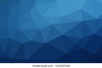 Dark BLUE vector hexagon mosaic template. Creative geometric illustration in Origami style with gradient. Brand new design for your business.