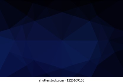 Dark BLUE vector hexagon mosaic cover. A vague abstract illustration with gradient. The best triangular design for your business.