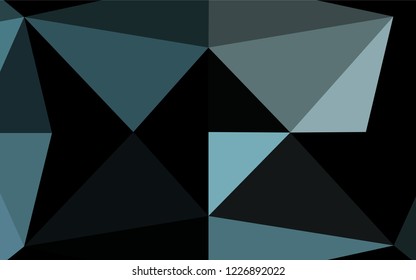 Dark BLUE vector hexagon mosaic cover. Colorful abstract illustration with gradient. The best triangular design for your business.