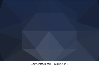Dark BLUE vector hexagon mosaic texture. Shining illustration, which consist of triangles. Brand new style for your business design.