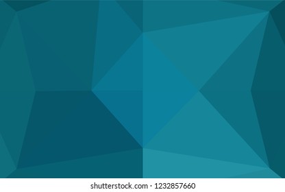 Dark BLUE vector hexagon mosaic template. Shining illustration, which consist of triangles. The template can be used as a background for cell phones.