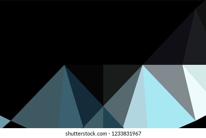Dark BLUE vector hexagon mosaic template. Creative geometric illustration in Origami style with gradient. The best triangular design for your business.