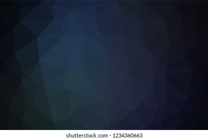 Dark BLUE vector hexagon mosaic template. A completely new color illustration in a vague style. The textured pattern can be used for background.