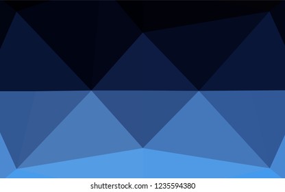 Dark BLUE vector hexagon mosaic cover. Shining illustration, which consist of triangles. The template can be used as a background for cell phones.