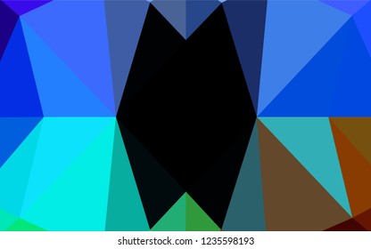 Dark BLUE vector hexagon mosaic texture. Creative geometric illustration in Origami style with gradient. The elegant pattern can be used as part of a brand book.
