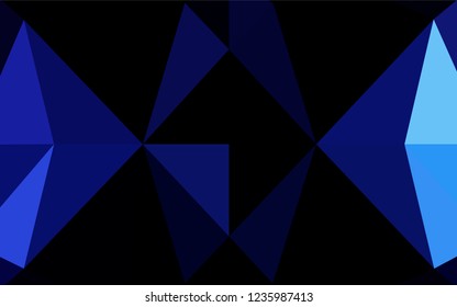 Dark BLUE vector hexagon mosaic template. A sample with polygonal shapes. A new texture for your design.