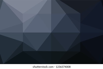 Dark BLUE vector hexagon mosaic template. Triangular geometric sample with gradient.  Brand new style for your business design.