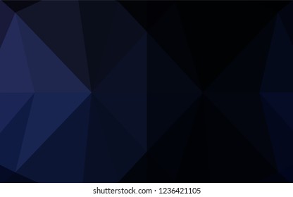 Dark BLUE vector hexagon mosaic cover. Geometric illustration in Origami style with gradient.  The template can be used as a background for cell phones.