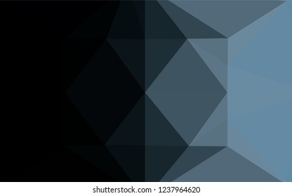 Dark BLUE vector hexagon mosaic cover. Creative illustration in halftone style with gradient. The textured pattern can be used for background.