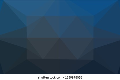 Dark BLUE vector hexagon mosaic cover. Creative geometric illustration in Origami style with gradient. A completely new design for your business.