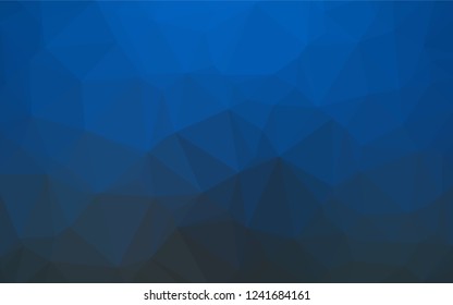 Dark BLUE vector hexagon mosaic cover. Geometric illustration in Origami style with gradient.  The completely new template can be used for your brand book.