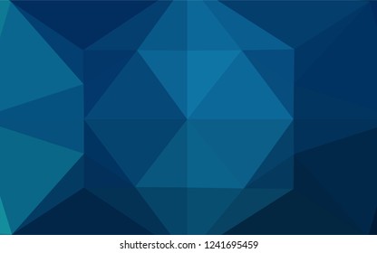Dark BLUE vector hexagon mosaic template. Modern geometrical abstract illustration with gradient. The polygonal design can be used for your web site.