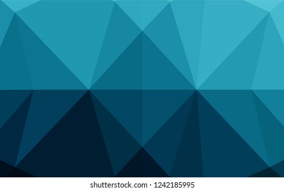 Dark BLUE vector hexagon mosaic template. Modern geometrical abstract illustration with gradient. The polygonal design can be used for your web site.