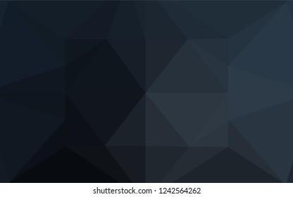Dark BLUE vector hexagon mosaic template. Triangular geometric sample with gradient.  Triangular pattern for your business design.