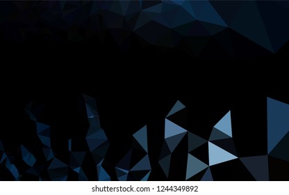 Dark BLUE vector hexagon mosaic template. Shining illustration, which consist of triangles. Brand new style for your business design.