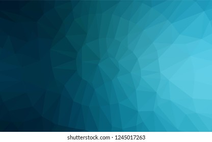 Dark BLUE vector hexagon mosaic cover. Glitter abstract illustration with an elegant design. A completely new design for your business.