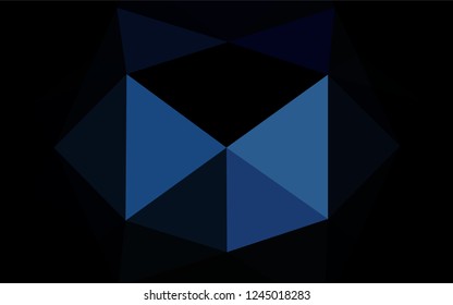Dark BLUE vector hexagon mosaic cover. Brand new colored illustration in blurry style with gradient. The textured pattern can be used for background.