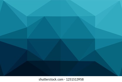 Dark BLUE vector hexagon mosaic template. A sample with polygonal shapes. The elegant pattern can be used as part of a brand book.