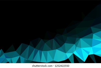 Dark BLUE vector hexagon mosaic texture. Creative geometric illustration in Origami style with gradient. The completely new template can be used for your brand book.