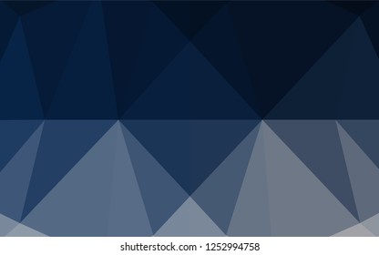 Dark BLUE vector hexagon mosaic template. Shining colored illustration in a Brand new style. The best triangular design for your business.