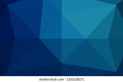 Dark BLUE vector hexagon mosaic cover. Colorful illustration in abstract style with gradient. The template can be used as a background for cell phones.