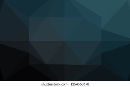 Dark BLUE vector hexagon mosaic texture. Shining illustration, which consist of triangles. Brand new design for your business.