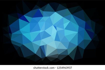 Dark BLUE vector hexagon mosaic cover. Shining colored illustration in a Brand new style. Brand new design for your business.