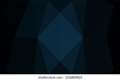 Dark BLUE vector hexagon mosaic cover. Geometric illustration in Origami style with gradient.  The elegant pattern can be used as part of a brand book.