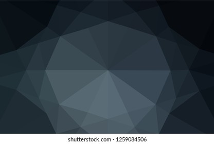 Dark BLUE vector hexagon mosaic texture. Geometric illustration in Origami style with gradient.  A new texture for your design.