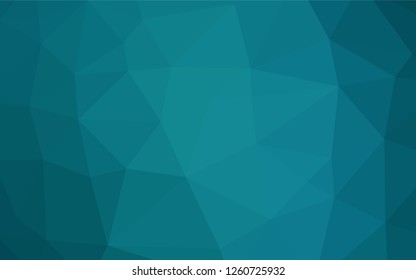 Dark BLUE vector hexagon mosaic cover. Geometric illustration in Origami style with gradient.  The elegant pattern can be used as part of a brand book.