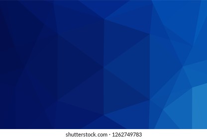 Dark BLUE vector hexagon mosaic texture. Colorful abstract illustration with gradient. Triangular pattern for your business design.
