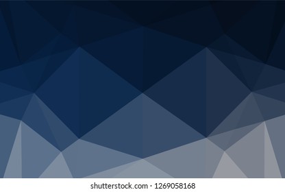 Dark BLUE vector hexagon mosaic template. Geometric illustration in Origami style with gradient.  Brand new design for your business.