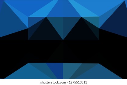 Dark BLUE vector hexagon mosaic cover. A sample with polygonal shapes. Brand new design for your business.