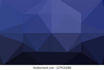 Dark BLUE vector hexagon mosaic template. Creative geometric illustration in Origami style with gradient. The best triangular design for your business.