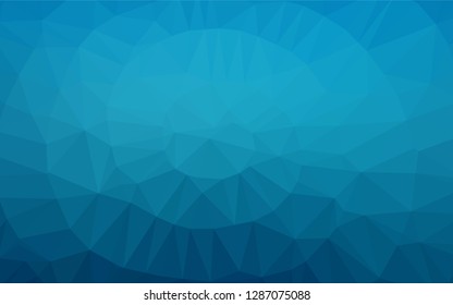Dark BLUE vector hexagon mosaic template. A sample with polygonal shapes. The polygonal design can be used for your web site.