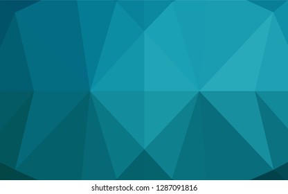 Dark BLUE vector hexagon mosaic template. Creative geometric illustration in Origami style with gradient. A completely new design for your business.